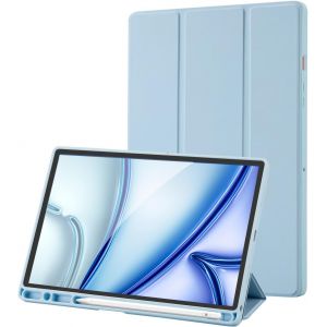 JGD-&Eacute;tui coque tablette Samsung Galaxy Tab A8 10,5 pouces 2021 (SM-X205/SM-X200), r&eacute;tro TPU flexible avec support &agrave; triple pli, suspension/r&eacute;activation automatique, (Azur)&iquest; - Neuf