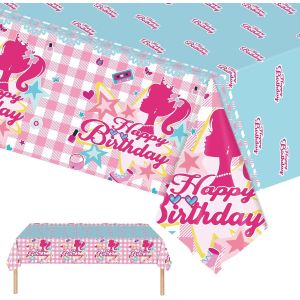 Sjzg-Nappe Jetable Rectangulaire En Plastique Pour Pique-Nique, No&euml;l, F&ecirc;te D'anniversaire (Bar-Bie, Rose, Bleu) - Neuf