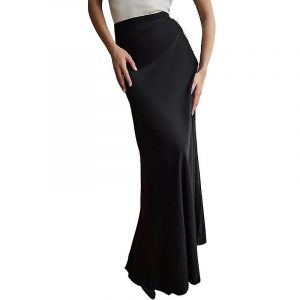 Maxi Jupes Longues Taille Haute En Satin Pour Femmes Jupe Longue Ligne - Neuf