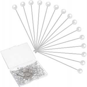 Sjzg-100 Pi&egrave;ces &Eacute;pingles &Agrave; Coudre &Eacute;pingles &Agrave; Perles Pour Fleurs &Eacute;pingles &Agrave; Coudre Longues &Eacute;pingles De Mariage &Eacute;pingles &Agrave; Courtepointe Avec Une Bo&icirc;te En Plastique &Eacute;pingles &Agrave; Bouquet &Eacute;pingles &Agrave; T&ecirc;te Dr - Neuf