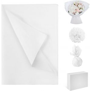 60 Feuilles Papier De Soie Blanc,70x50cm Papier De Soie Emballage,Papier D'emballage,Papier De Soie,Pour Emballage De Bouquets,Diy Et Loisirs Cr&eacute;atif(Blanc) - Neuf