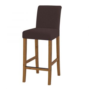 Housse extensible jacquard pour tabouret de bar, compatible avec les chaises de salle &agrave; manger sans accoudoirs - Couleur caf&eacute; - Neuf