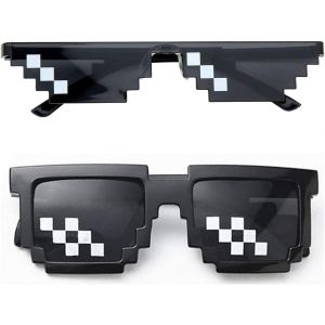 Kalanka-2 Paires De Lunettes Pixel Mosaic, Lunettes De Vie De Voyou, Lunettes De Soleil Pixel En Plastique, Pour Les Voyages, La Photographie, Les Soir&eacute;es &Agrave; Th&egrave;me, Les Concerts, Les F&ecirc;tes, Les Festiv - Neuf