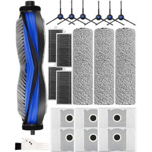 Lot De 21 Accessoires Pour Robot Aspirateur Ecovacs Deebot X8 Omni / X8 Pro. 1 Brosse Principale, 3 Brosse À Rouleau, 4 Hepa Filtres, 6 Sacs À Poussière, 6 Brosses Latérales,1 Bros[SSE7110193] - Neuf