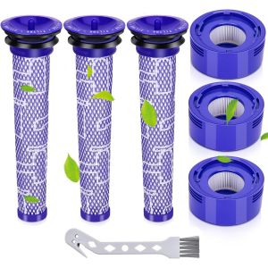 Filtre Dyson,Remplacement du Filtre de l'Aspirateur pour Dyson V8 V7 Absolue Animal Motorhead, 3 Post-filtres HEPA, 3 pré-filtres, pièce de Rechange,remplacement des Pièces # 965661-01 et 967478-01 - Neuf