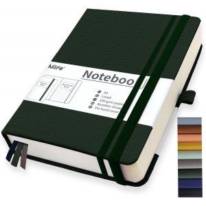 Eryi-A5 Carnet De Notes De Journal Épaissi,360 Pages Et 100g/M² De Papier Résistant À L'encre,Carnets De Notes Avec Pochette Pliante Pour Le Bureau École Maison Écriture&notes(Vert) - Neuf
