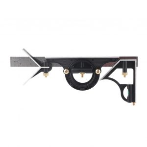 XYONG Ensemble de mesure de niveau, regle coulissante reglable et rapporteur, regle equerre combinee de 300 mm - Neuf