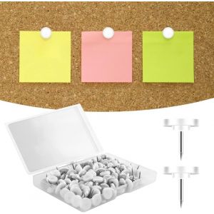 Chenquansarl-&Eacute;pingles De Tableau D'affichage &Agrave; T&ecirc;tes Plates - 100 Pcs Aiguilles De Tableau D'affichage Avec Bo&icirc;te De Rangement, &Eacute;pingles &Agrave; T&ecirc;te Plate Pour Tableau En Li&egrave;ge, Photos, Affiches, Notes - Neuf