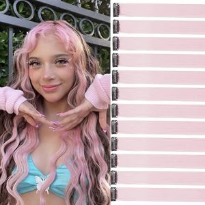 Nsiecd-Lot De 12 M&egrave;ches De Cheveux Rose Cerisier - 55 Cm - Tresses/Extensions Individuelles - Multicolores - Accessoires Pour Enfants - Neuf