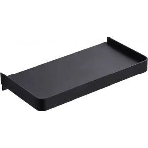 &Eacute;tag&egrave;re de douche auto-adh&eacute;sive, sans per&ccedil;age, finition de surface antid&eacute;rapante, montage mural, rectangulaire, en acier inoxydable 304, antirouille (19 cm, noir) - Neuf