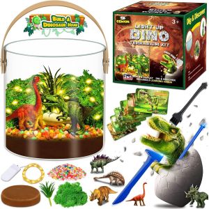 Dinosaure Jouet Enfant 3 4 5 6 7 8 9 Ans, Diy Terrarium Et Oeufs De Dinosaure Kit Fouille Jeux Garcon Cadeau D'anniversaire Dinosaure Figurines.[G499] - Neuf