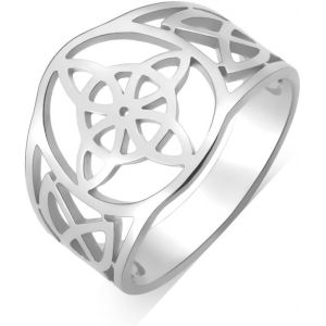 Kahfl-Bague Noeud De Sorcière Bague Amulette Celtique En Acier Inoxydable Anneau N?ud Celtique Géométrique Bijoux Vintage Bague Empilable Bijoux Irlandais Cadeaux Pour Femmes - Neuf