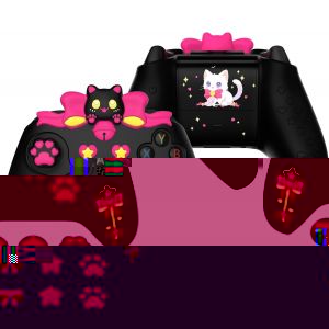 Coque Protection pour Xbox Series X/S Manette,Housse Silicone avec Capuchon Joystick & Autocollant pour Xbox Core Controller Accessoires-Noir,Design Ch&eacute;rie Kitty - Neuf