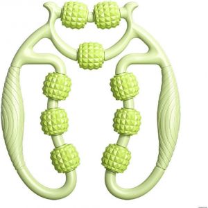 Rouleau Musculaire Pour Jambes, Rouleau De Massage Anti-Cellulite 360 &deg;, Pour Les Muscles Manuel 9 Roues Rouleau Cellulite Pour Les Cuisses Rouleau En Mousse, Soulage La Fatigue, Vert - Neuf