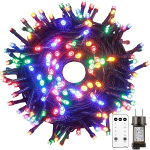 JGD-Guirlande Lumineuse Sapin de No&euml;l, 20m 200 LED Multicolore Guirlande Electrique Sapin avec T&eacute;l&eacute;commande, Minuterie, 8 Modes, Etanche, Decoration Noel Exterieur et Interieur - Neuf