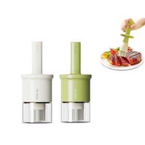 Flacon Distributeur D'huile En Verre Avec Pinceau &Agrave; Badigeonner En Silicone - Lot De 2 - Neuf