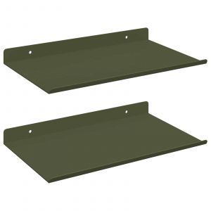 vidaXL &Eacute;tag&egrave;re Murale avec &eacute;tag&egrave;re 2 pcs Vert olive 30 x 18 x 2,5 cm - Neuf