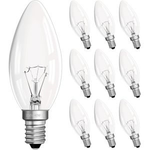 Kalanka-Ampoule Bougie E14 230v Dimmable, Flamme 2700k Blanc Chaud C35 Pour Lustres, Appliques, Plafonniers - Lot De 10 - Neuf