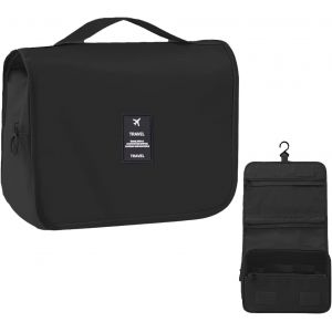 MAA-- Trousse de Toilette à Suspendre de Voyage, Cosmétique Sac Organisateur, Trousse de Maquillage étanche et Pliable, pour Gymnastique Business et Vacance (Noir) - Neuf