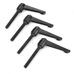 Lot de 4 boutons de machine en metal, poignee de fixation reglable, filetage male M10 (70 mm) - Neuf