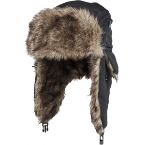 Chapeau Avec Oreillettes Unisexe Fausse Fourrure D'hiver Imperméable De Chasse Chapeau Noir - Neuf
