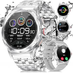 Shou-2025 Montre Connectée Homme,1.43"" Amoled Militaire Smartwatch Homme Avec Appel Bluetooth,5atm Étanche,120+ Modes Sportifs,Sommeil/Fréquence Cardiaque/Podomètre Montre Intelligente Android Ios - Neuf