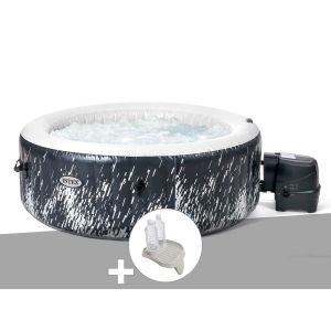 Kit spa gonflable Intex PureSpa Galaxie rond Bulles avec LED 4 places + Porte-verre - Neuf