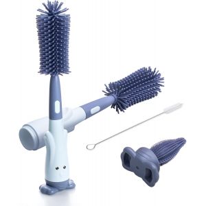 Brosses &Agrave; Bouteilles En Silicone Avec Goupillon, Brosse Biberon B&eacute;b&eacute;, Brosse &Agrave; Paille, Bross E &Agrave; T&eacute;tine Pour Tube De Nettoyage - Neuf