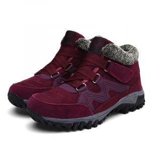 Bottines Pour Hommes / Femmes Avec Doublure Chaude Et Semelle En Caoutchouc Antid&eacute;rapante D'hiver Approvisionnement 47,Rouge Jujube - Neuf