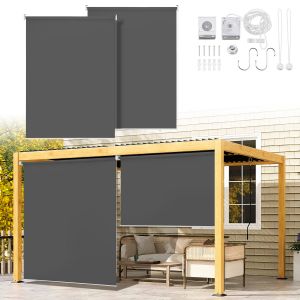 2 Pi&egrave;ces Store Vertical Stores Ext&eacute;rieurs Stores Verticaux De Balcon Protection Solaire 180x240cm Anthracite - Neuf