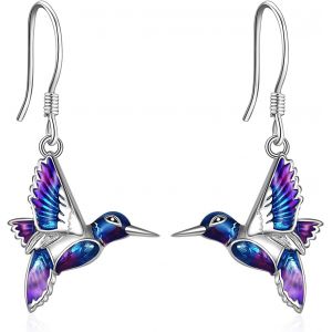 Meimie-Boucles D'oreilles Colibri Pendantes En Argent Sterling Pour Femmes Et Filles - Neuf