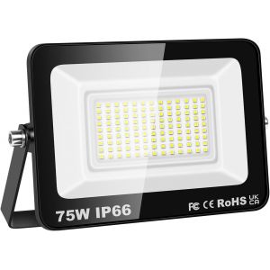 Tianyi-Projecteurs Led Extérieur 75w 7500lm Spot Led Extérieur Blanc Froid 6000k Ip66 Etanche Eclairage Exterieur Lumière De Sécurité Pour Jardin Patio Garage Terrasse Maison - Neuf
