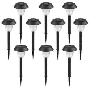 Lot De 10 Lampes Solaires Led Blanches Pour Jardin, Éclairage Extérieur De Chemin, Décoration Et Aménagement Paysager Pour Terrasse, Pelouse Et Allée. - Neuf