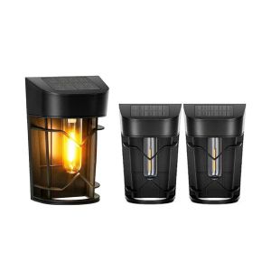 Lot De 2 Lampes Solaires Murales D'ext&eacute;rieur Pour Cl&ocirc;ture, Jardin Et Terrasse. - Neuf