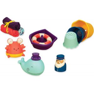 TDRFL-Baby¿Baby Bath Toys¿Tub Time Playset¿11 Pieces¿Animal Bath Squirts,Stacking Cups,Washcloths¿Newborns,Babies¿Wee Splashy - Neuf