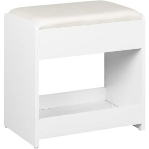 SUBZONAL-Tabouret de Coiffeuse, Chaise Rembourr&eacute;e de Maquillage, Repos-Pieds, Patins Antid&eacute;rapants, pour Chambre, Dressing, Entr&eacute;e - Neuf