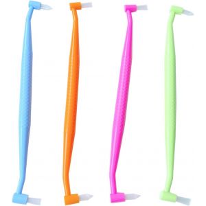 Lot De 4 Brosses À Dents Orthopédiques À Double Extrémité - Petite Tête De Coupe Douce Et Plate - Pour Appareils Dentaires Et Nettoyage Des Dents (4 Couleurs B) - Neuf