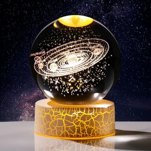 Veilleuse Chaude En Cristal 3d Avec Système Solaire 3d De 8 Cm, Modèle De Planètes, Cadeau D'astronomie, Cadeau D'anniversaire Pour Homme, Sphère Du Système Solaire De 8 Cm, Décoration - Neuf