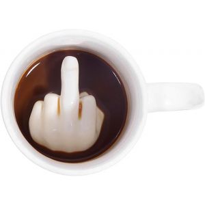 Eryi-Tasse À Café Avec Doigt D'honneur 3d Amusant À L'intérieur Du Vôtre - Cadeau Amusant Pour La Famille Pour Le Meilleur Poisson D'avril, La Saint-Valentin, Un Anniversaire (Blanc, Noir, 300 - Neuf