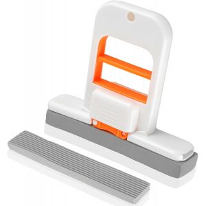 Mini Folding Sponge Mop for Office,Absorbent Sponge Broom,Wet and Dry Cleaning Sponge Mop for Bathroom and Kitchen - Neuf