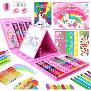 NouvelHorizonstore-Ensemble D'Art Licorne De 208 Pcs Pour Enfants,Set De Coloriage Pour Filles Avec Livre De Coloriage Licorne, Pastels &iquest;&iquest; L'Huile, Crayons De Couleur, Cadeaux Licorne Pour Les Filles - Neuf