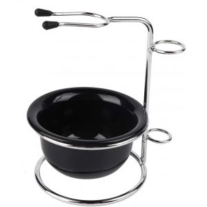 Support De Brosse De Rasage, Support De Brosse De Rasage En Acier Inoxydable Support De Rasoir Et Bol De Rasage Noir Pour Placer Le Rasoir Manuel, Les Lames, Le Blaireau De Rasage - Neuf