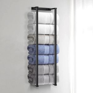 Eryi-Porte Serviette Murale,Porte Serviette Salle De Bain,Support Serviette Salle De Bain,Porte Serviette Sans Perçage Pour Mur De Salle De Cuisine,Chambre,Caravane,Bain,73 Cm - Neuf