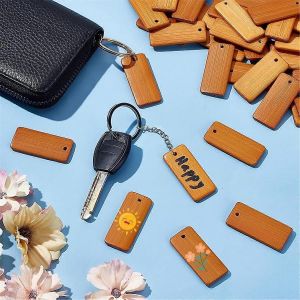 120pcs &Eacute;tiquettes En Bois Porte-Cl&eacute;s Porte-Cl&eacute;s Blancs Pour Porte-Cl&eacute;s Bouteille De Vin - Neuf