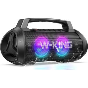 120W Max Enceinte Bluetooth, 70W Haut-Parleur Bluetooth Portable, Enceinte Etanche Ipx6/Super Basses/Eq, Haut-Parleur Sans Fil Avec Led/Dsp/42H/Powerbank/Mic/Aux/Tf, Pour Fêtes/Voyage/Camping - Neuf