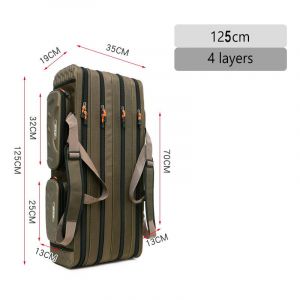 2/3/4 Couches Sac De Canne À Pêche Coque Multifonctionnelle Moulinet Leurres Sacs Grande Capacité Étui Pour Canne À Pêche Équipement- 4layer 125cm - Neuf