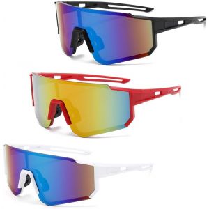 Lot De 3 Lunette De Soleil Sport, Lunette De Cyclisme, Lunettes De Cyclisme Pour Course &Agrave; Pied Cyclisme P&ecirc;che Conduite Golf Ski[Z297] - Neuf