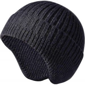 Hommes Tricot&eacute; Chapeau Femmes Oreillette Chapeaux D'hiver Hommes Laine Cap Chaud T&ecirc;te De Cr&acirc;ne Slouchy Avec Cache-Oreille - Neuf
