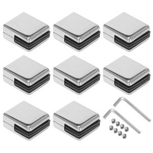 Pince &Agrave; Verre 8-10mm 8pcs Acier Inoxydable 304 Verre R&eacute;glable Support En Verre Dos Plat Pour Balustrade - Neuf