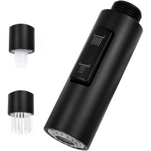 JGD-Douchette Extractible Robinet 2 Modes Robinet Pulv&eacute;risateur de Cuisine Noir Douchette de Cuisine Extractible Pommeau de Douche de Rechange en Plastique Pommeau de Douche pour Salle de Bain - Neuf
